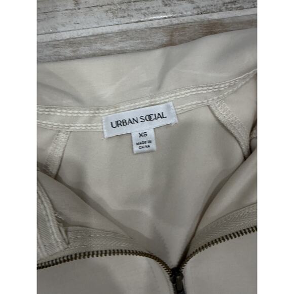 Urban Social Women's Cloud Luxe Cream Pullover Half Zip Fleece Top Small Preppy - Picture 4 of 6